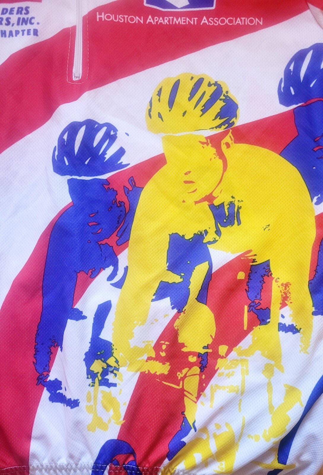 Red White Blue Cyclists Revi USA Cycling Jersey Large 1/4 Zip Pocket Free Shipp.