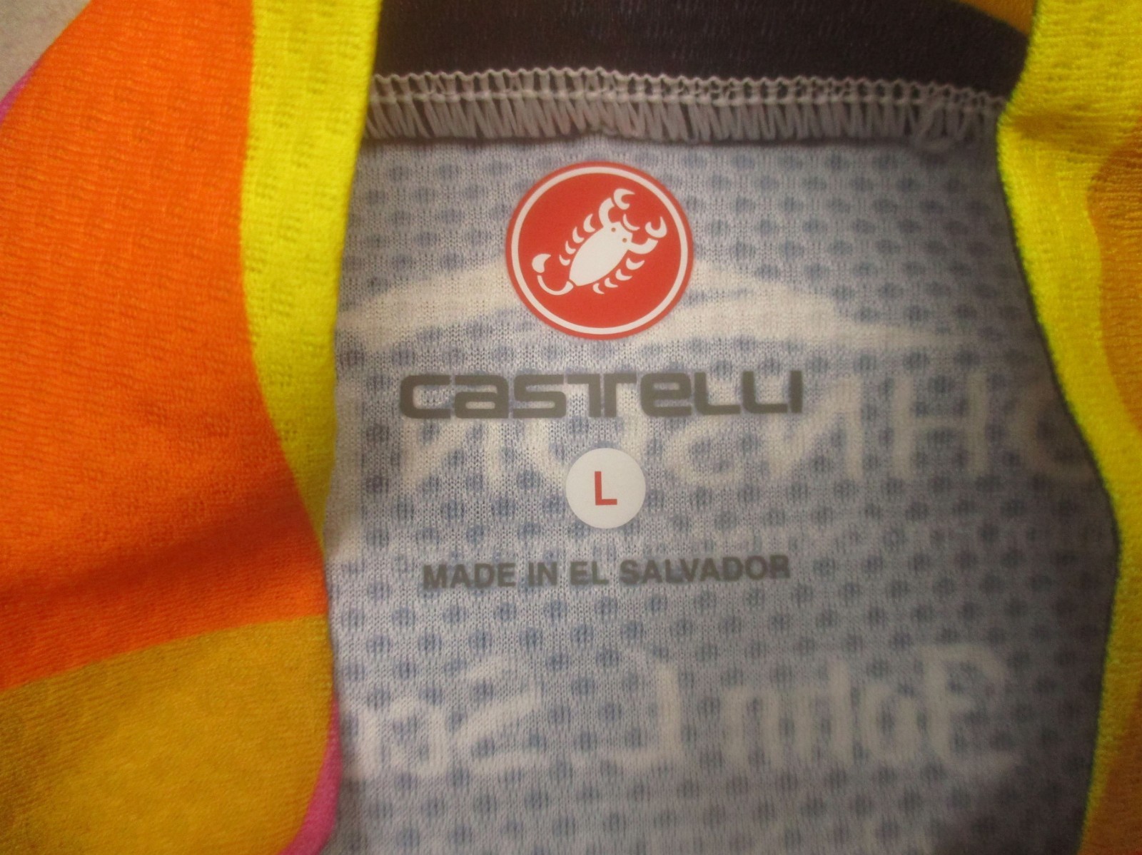 NWT Castelli Size L Mens Multicolor Cycling Full Zip Stretch Athletic Top 463