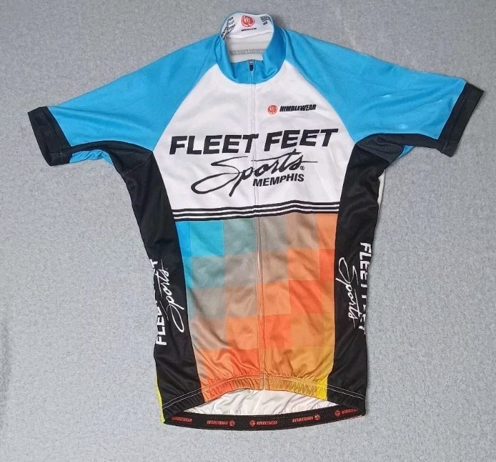 Nimblewear Cycling Shirt Womens Size Medium Multicolor Zip Up Fleet Feet Sports