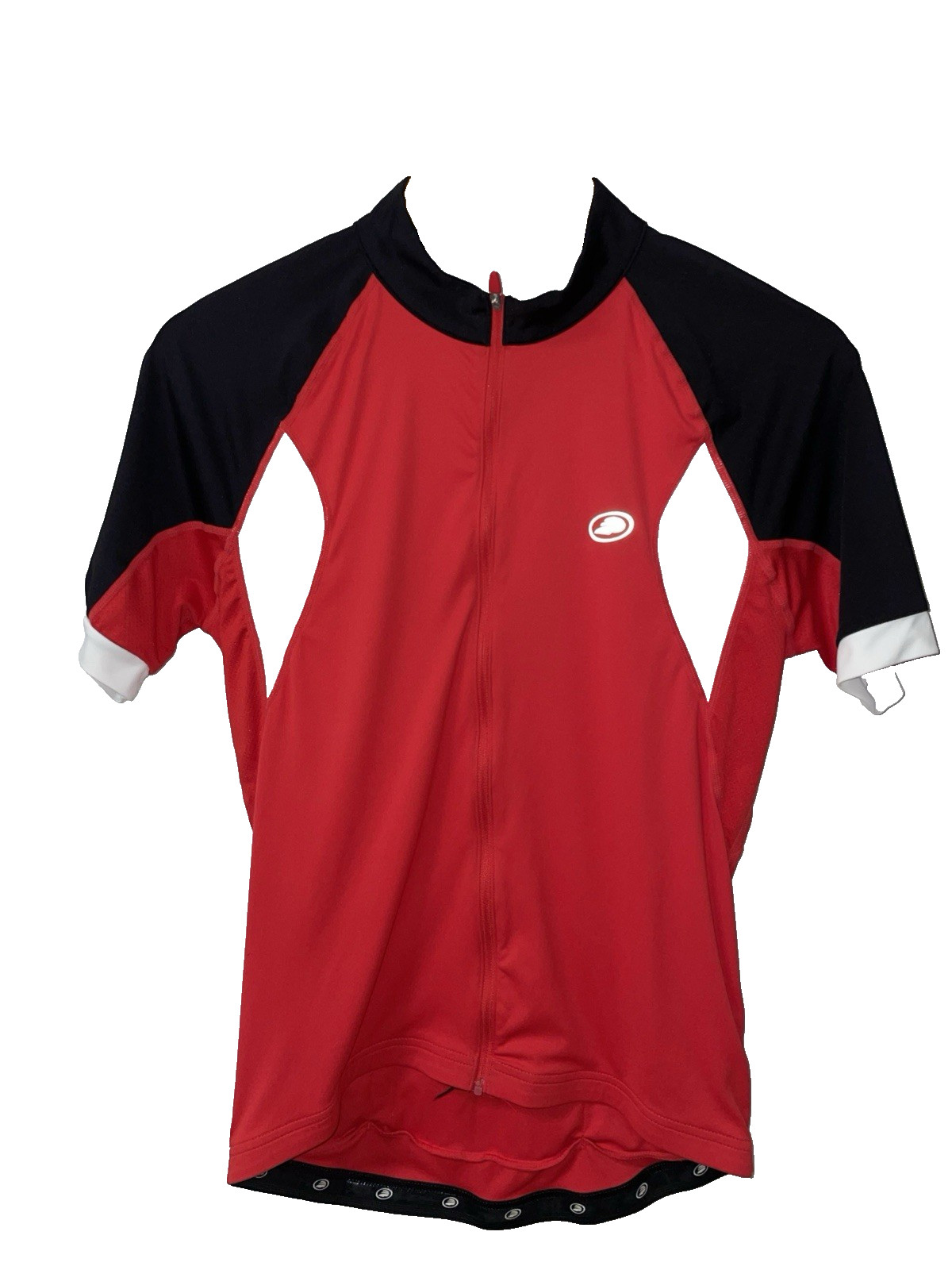Performance Cycling Biking Jersey Womens Red/Black/White w/Pockets Full-Zip Med