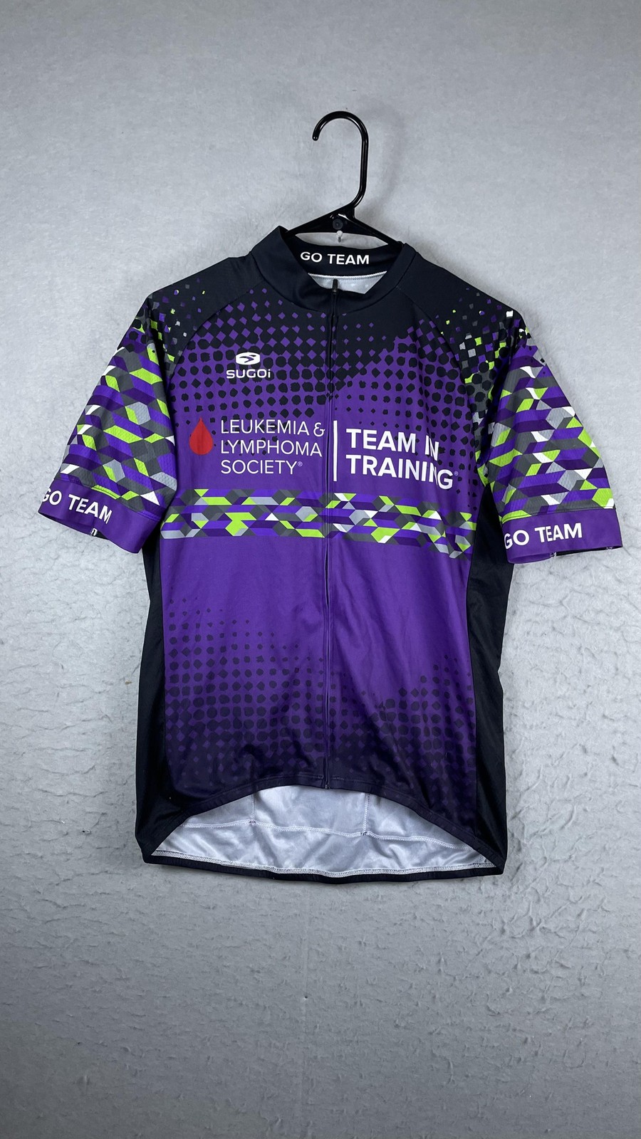 Sugoi Leukemia Lymphoma Team Cycling Jersey Mens M Purple Full Zip Shirt