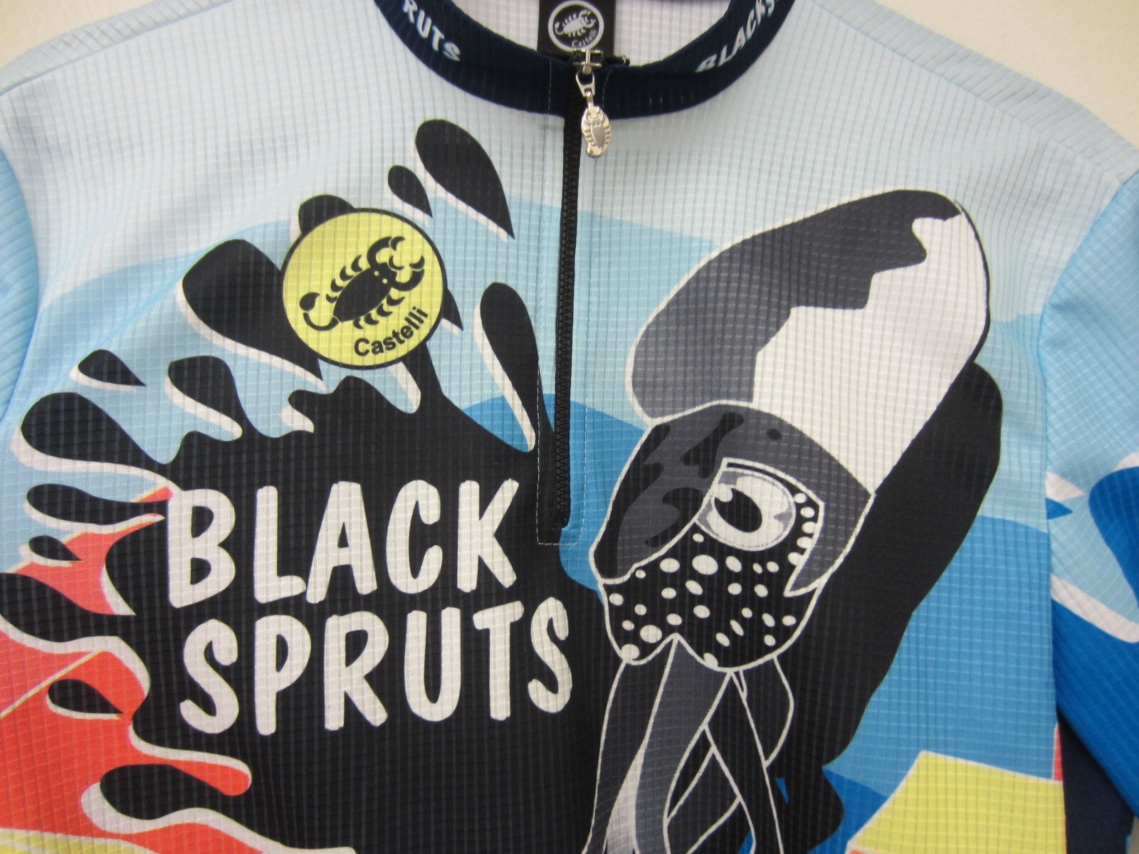 Rare Castelli Cycling Jersey Mens XL 1/4 Zip “BLACK SPRUTS” Made in Italy