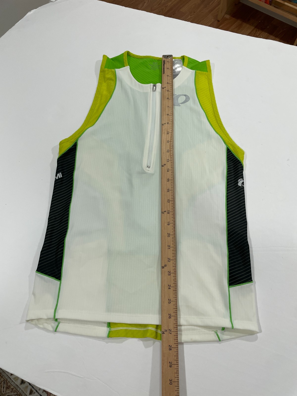 Pearl Izumi Elite In-R-Cool Triathlon Top Singlet Men’s White XL Green Black