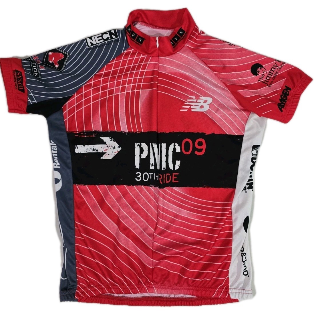 VOmax Pan Mass Challenge 30th Ride PMC 2009 Cycling Jersey 3/4 Zip Womens Size M