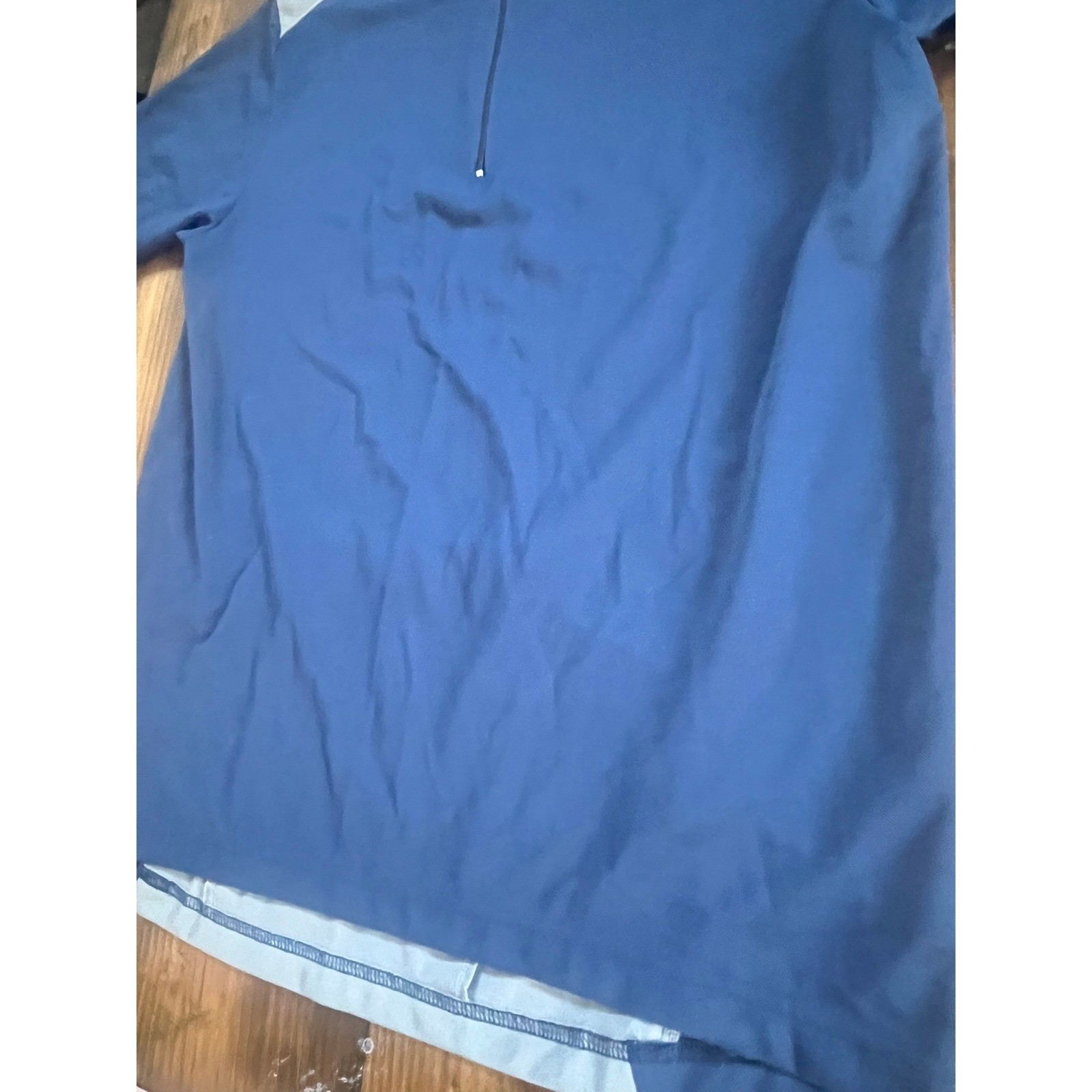 Fox Racing Mens Cycling Jersey Blue Grey Quarter Zip Back Pocket Size Large