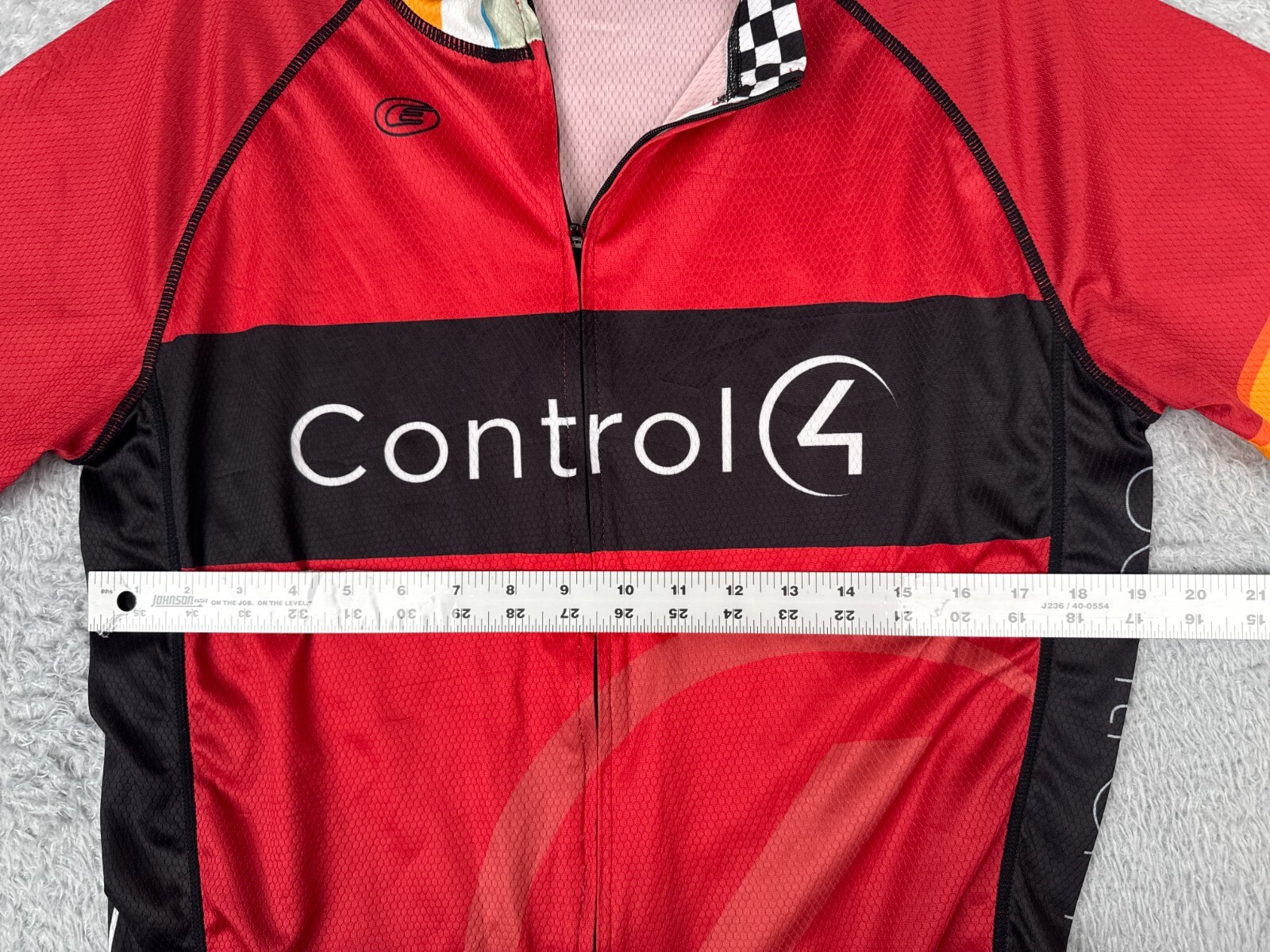 Epic Cyclewear Cycling Jersey Adult Large Red Black Full Zip Control4 Poly READ