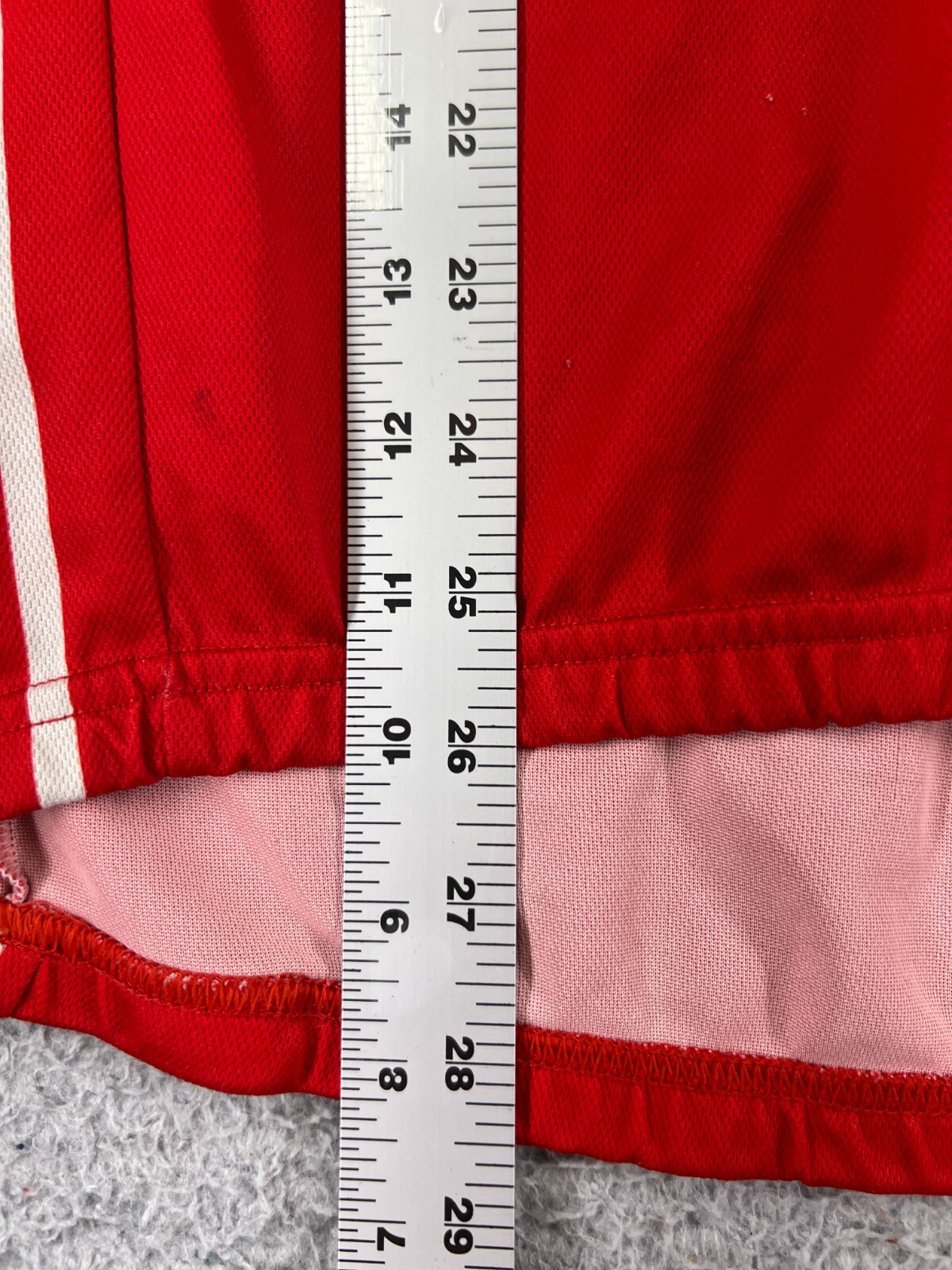 Peak Performance Cycling Jersey Adult Large Red White 1/2 Zip Pockets Poly READ