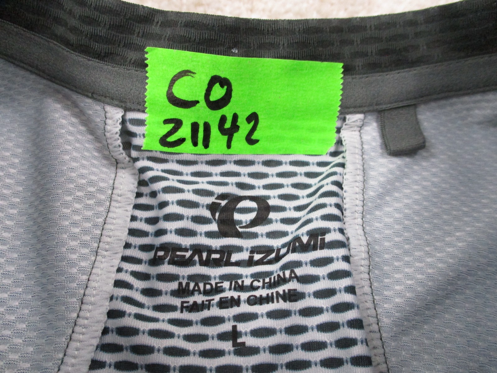 Pearl Izumi Cycling Jersey Men Large L Gray Pro Mesh Full Zip Short Sleeve