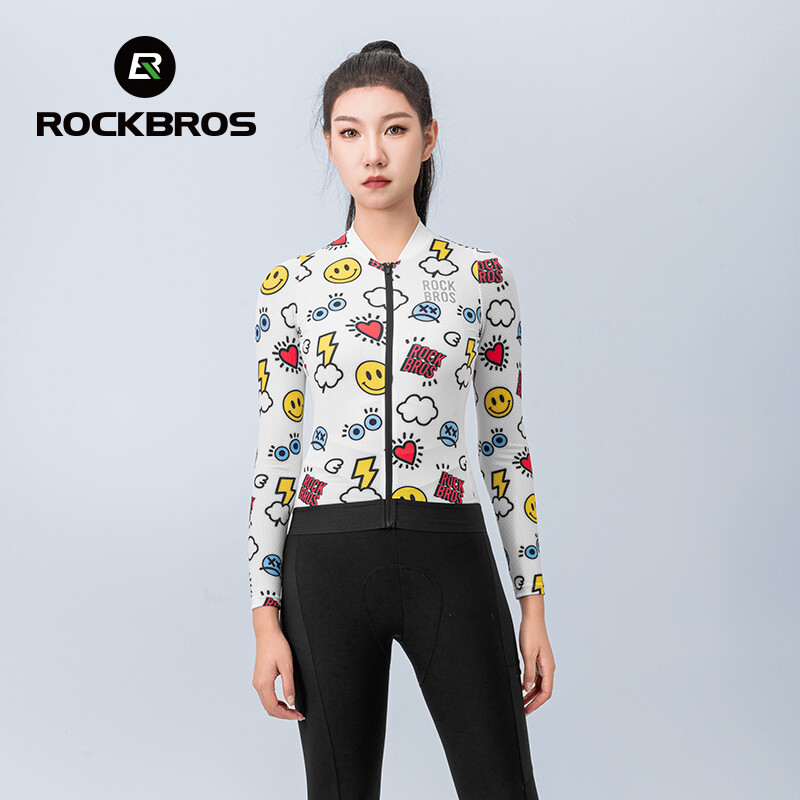 ROCKBROS Women Spring Autumn Cycling Jersey Long Sleeve MTB Road Bike Tops