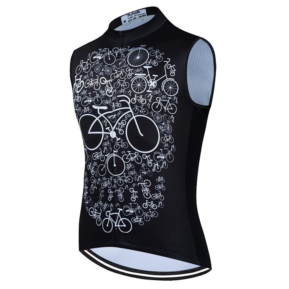Reflective Cycling Vest with Zip Pocket Men’s Cycling Gilet Sleeveless Jersey