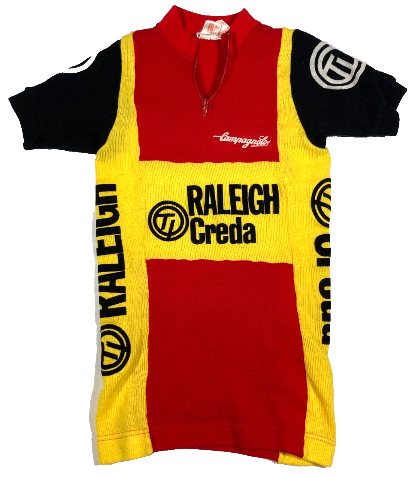 TI Raleigh Creda Campognolo Vintage Acrylic Cycling Jersey XXS? YOUTH SIZE?