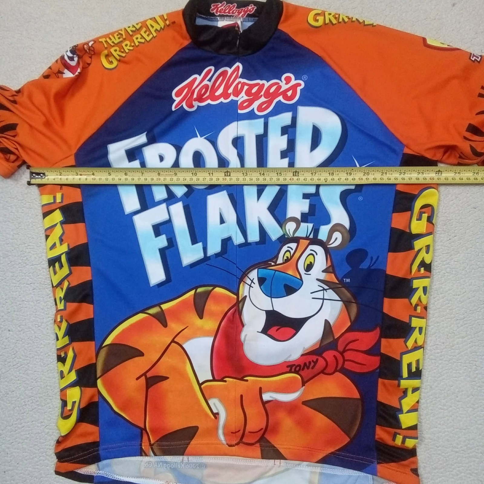 RARE VTG 2006 Kellogg’s Frosted Flakes Tony the Tiger Cycling Jersey — Size XL