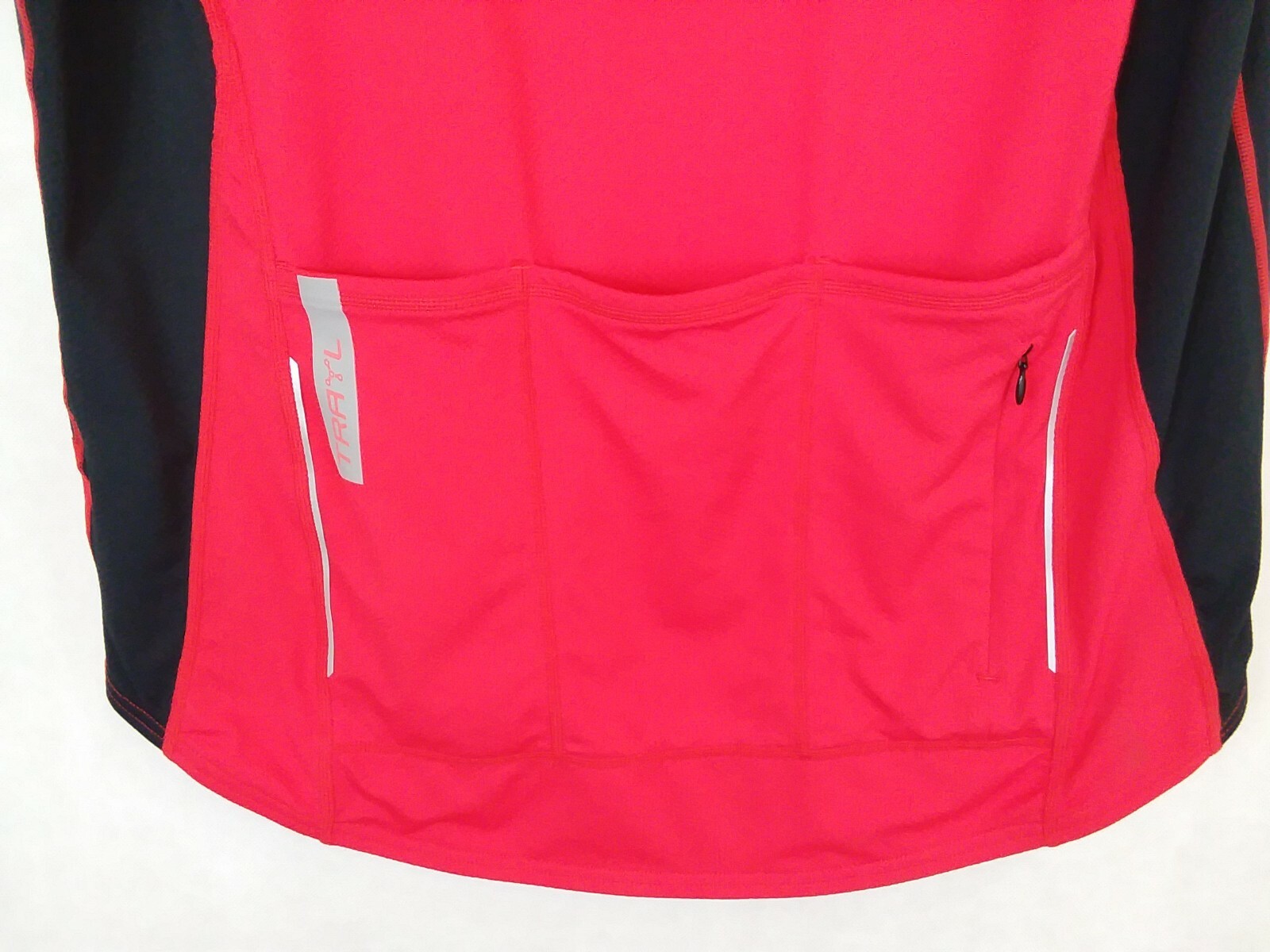 TRAYL 1/2 zip Cycling Jersey Mens Large Red/Black EUC