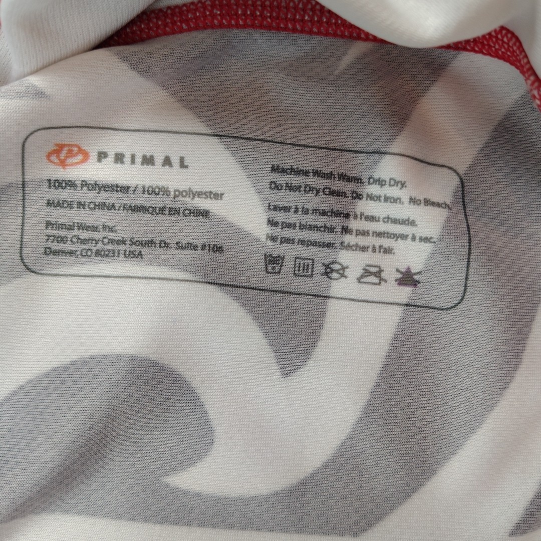Primal Cycling Jersey Mens L Black Red 1/2 Zip Back Pockets 100% Polyester