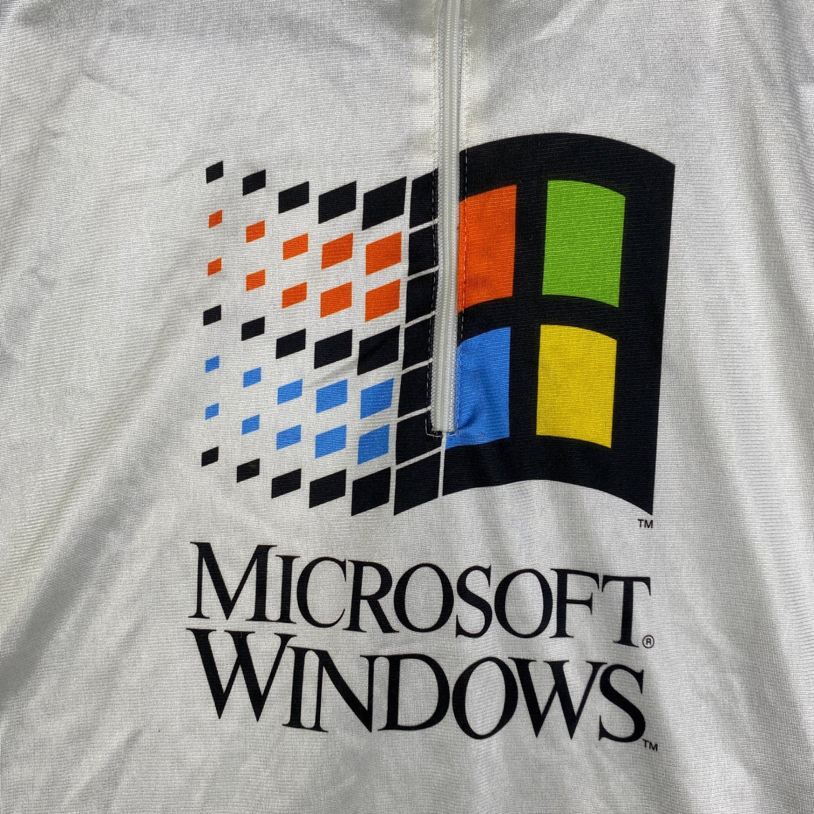 Vintage Microsoft Windows Cycling Jersey Blik Mens Medium White Tech Promo 90s