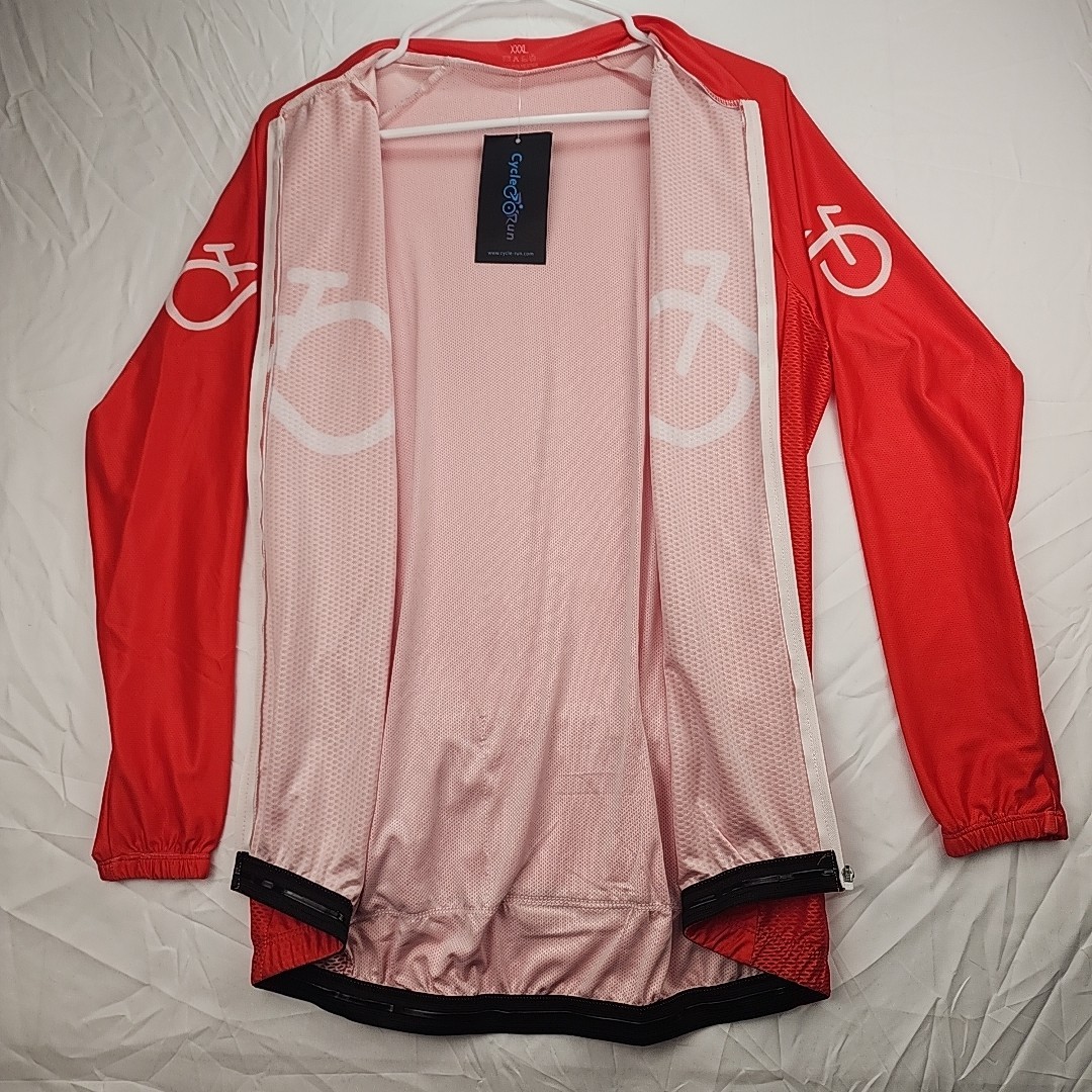 Cycle-Run, Long sleeve cycling jersey. XXXL, Rear waist pockets, NEW with tags