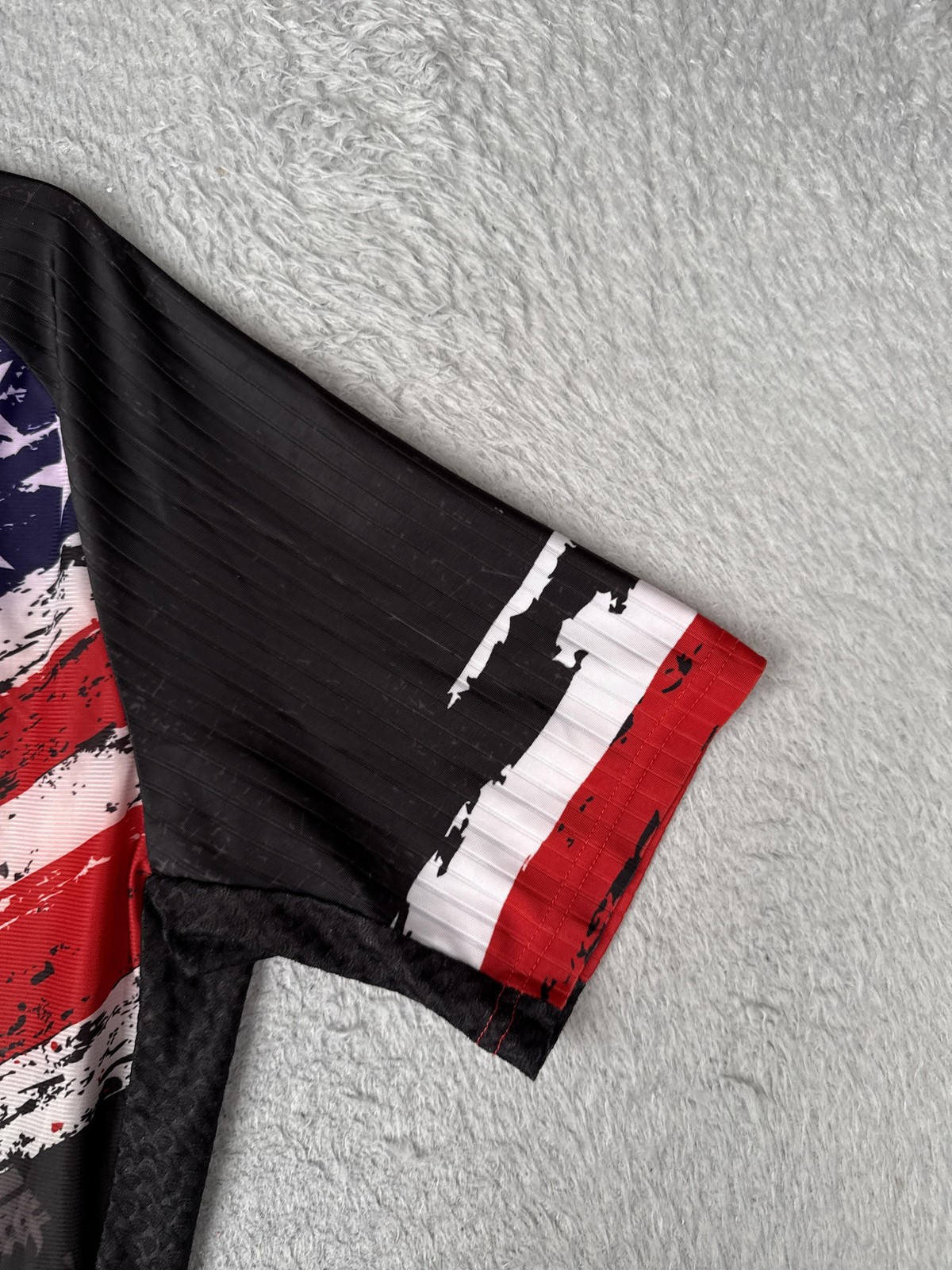 JPOJPO Cycling Jersey Mens XL Black USA Flag Full Zip Short Sleeve Pockets Bike