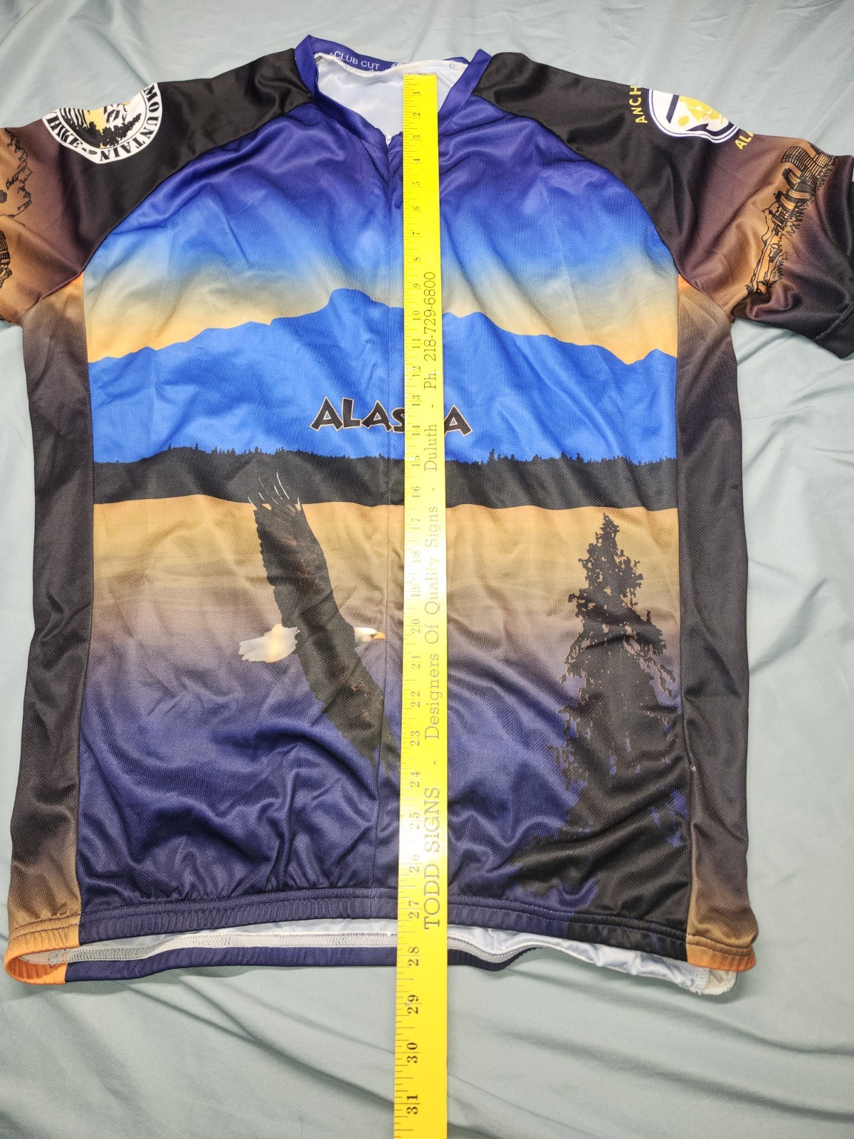 NimbleWear 1/2 Zip Club Cut Cycling Biking Jersey Alaska Eagle Mens Size XXXXL