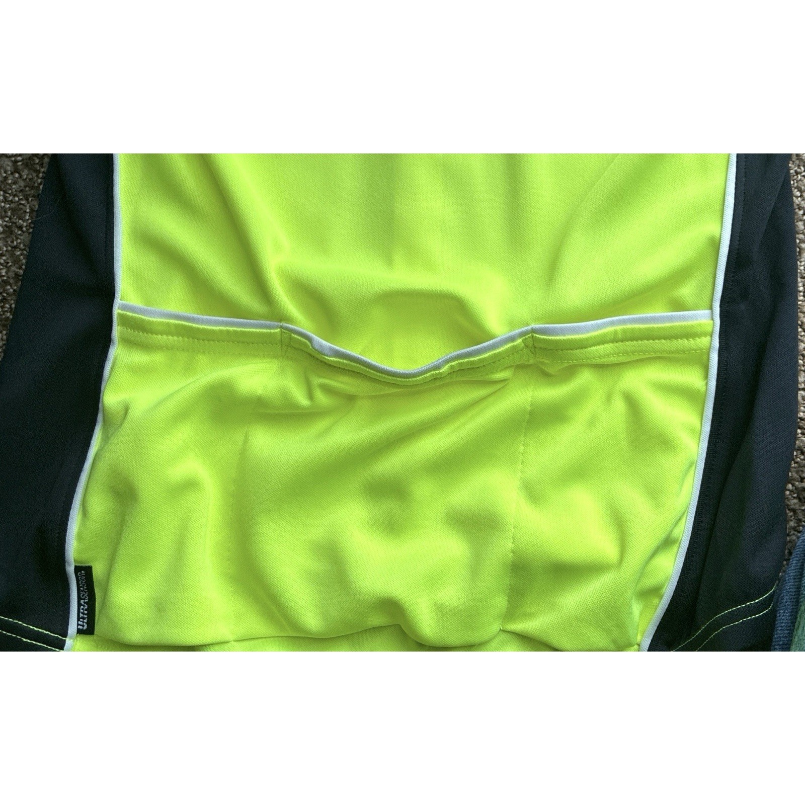 Wmns Pearl Izumi Sz S Neon YlwGrn Full zip Back pockets SS Collar