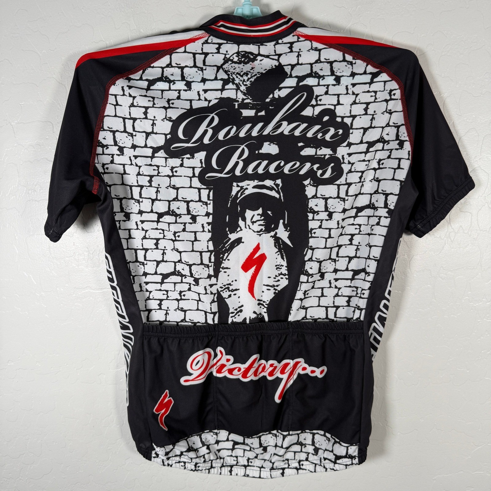 Specialized Cycling Jersey Mens Medium Black Roubaix Racers Graphic Bike Shirt