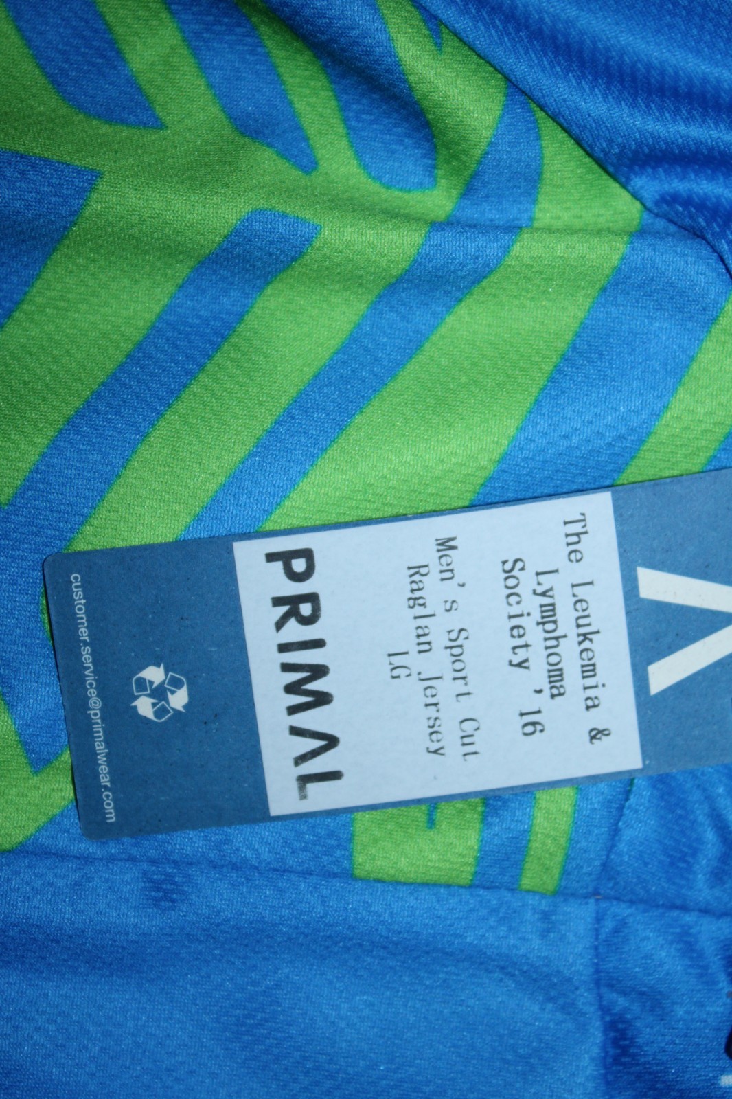 Primal Men’s Cycling Jersey Large Rear Pockets 46″ Chest 25/30″ T2B Activewear ~