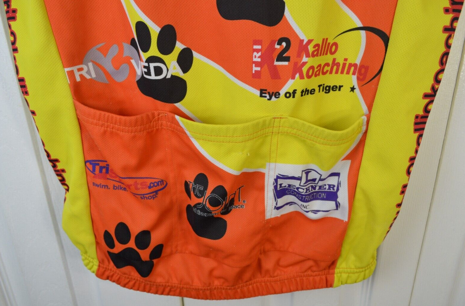 Rising Sun – Tiger Face – Cycling Jersey Shirt Full Zipper – Small – Orange/Yel