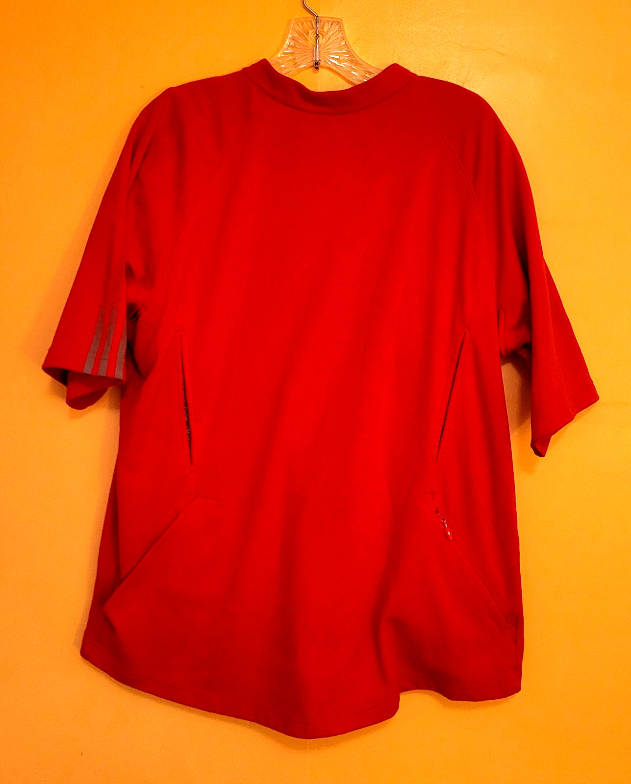 Adidas w/ Inner Mesh T Top Cycling Jersey 3/4 Zip Vented XL Red Free Shipping