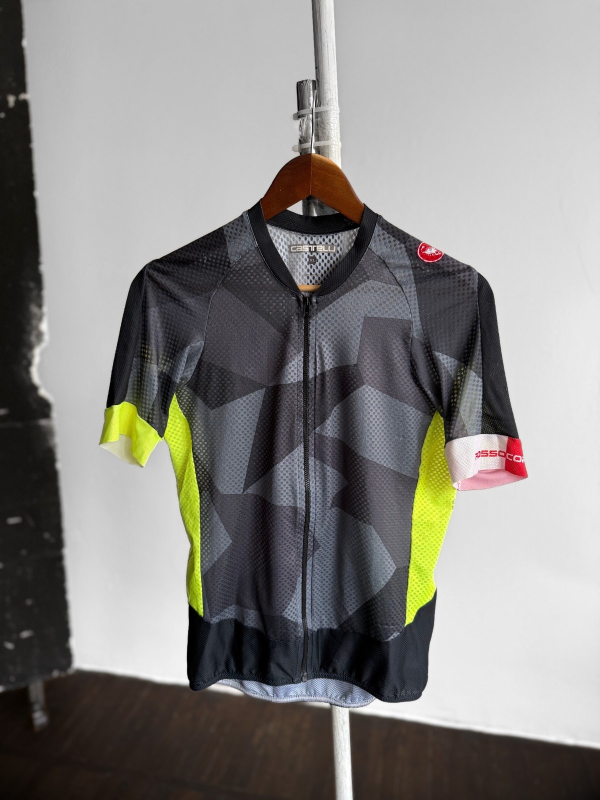 Castelli Womens Black Grey Geometric Camo Full Zip Cycling Jersey Size – L/XL