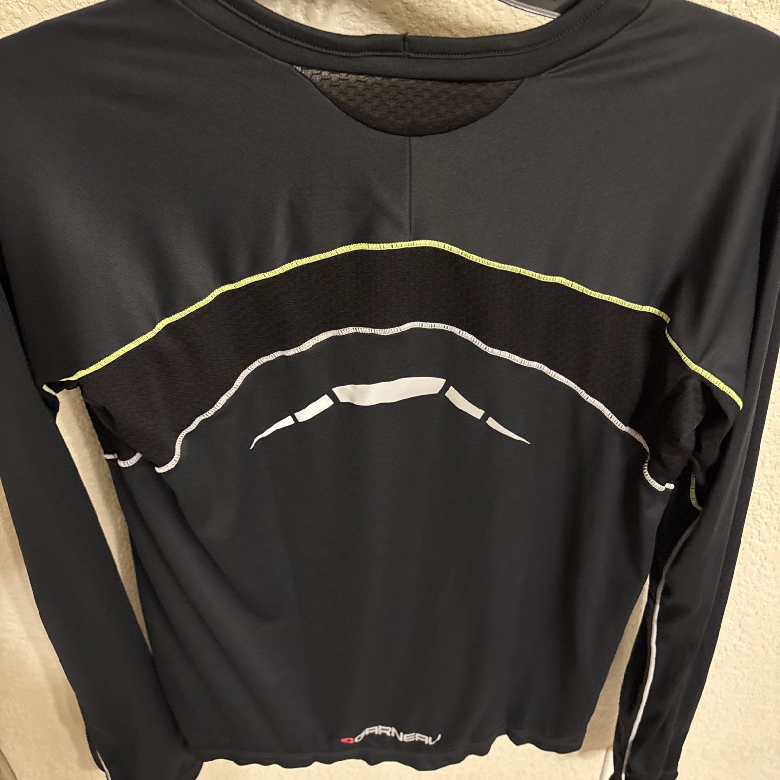 Womens Louis Garneau Cycling Long Sleeve Top Black white Yellow (M)
