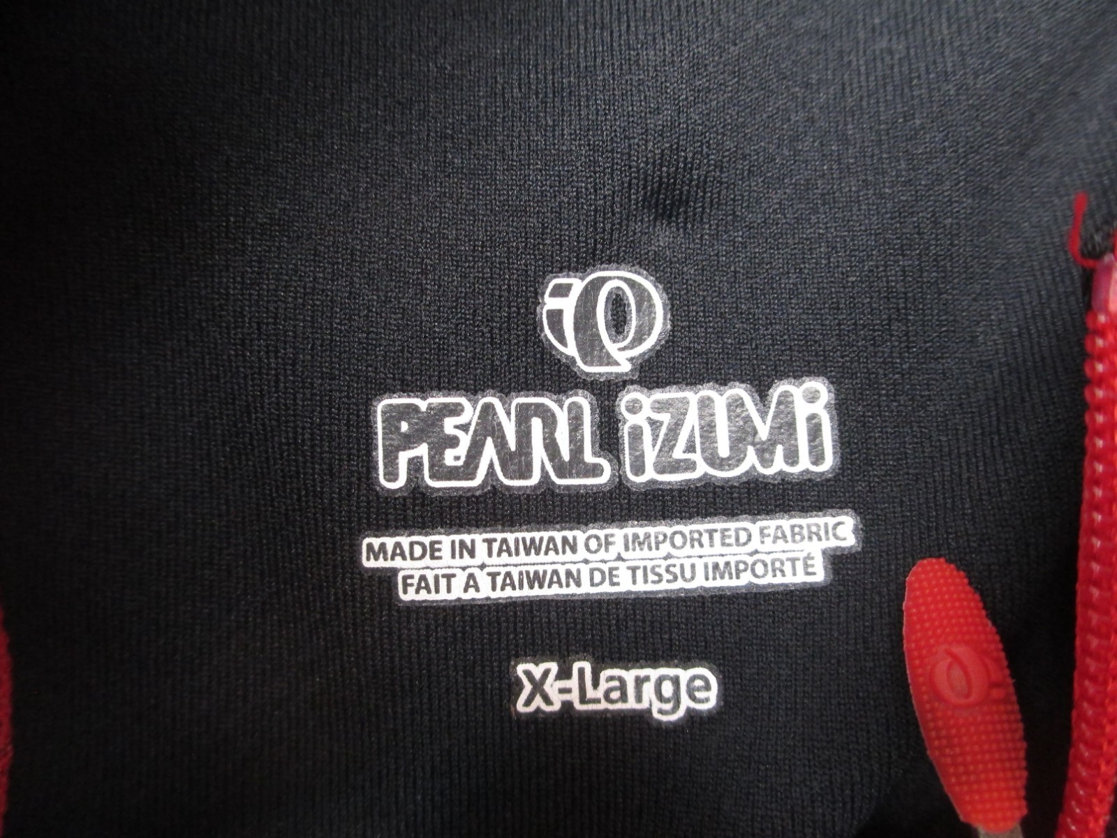 Pearl Izumi Size XL Mens Red Cycling Stretch Back Pocket Full Zip Sport Top 359