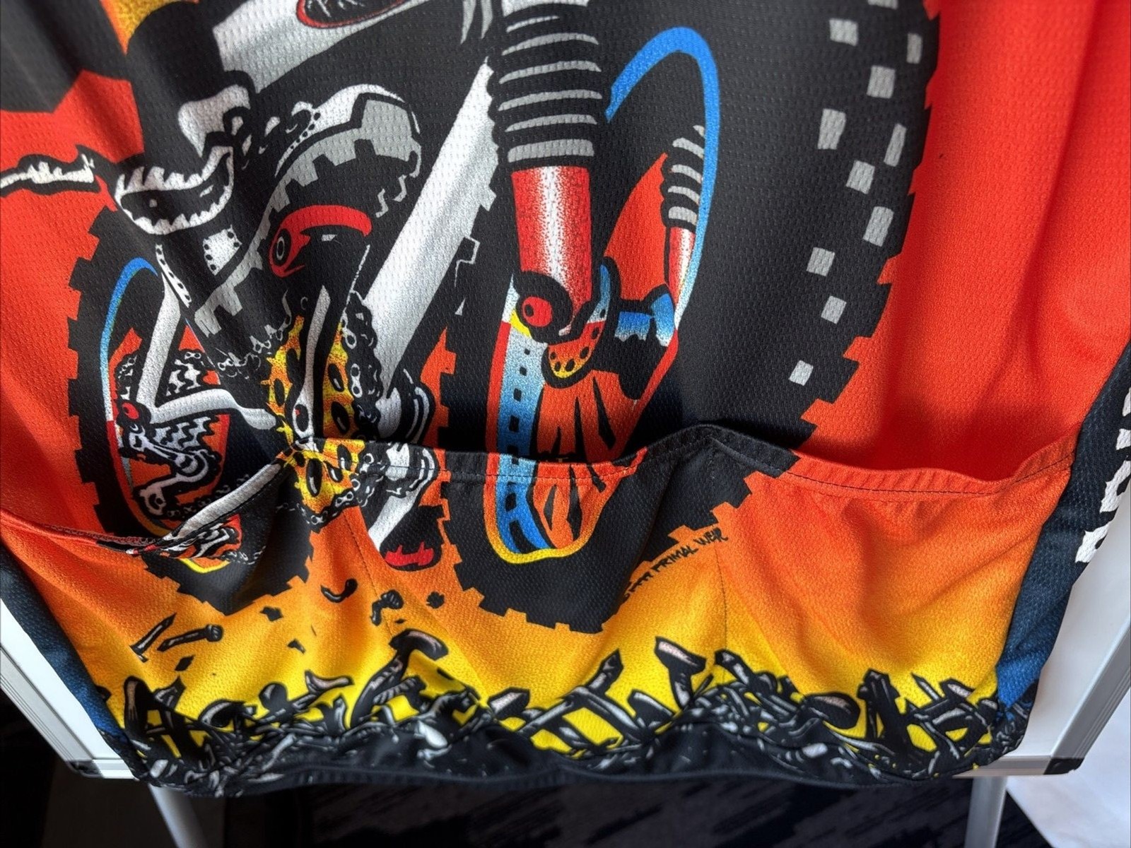 PRIMAL Wear Vintage 90’s HAMMER HEAD GRAPHIC Cycling Jersey 2XL Coolmax Poly