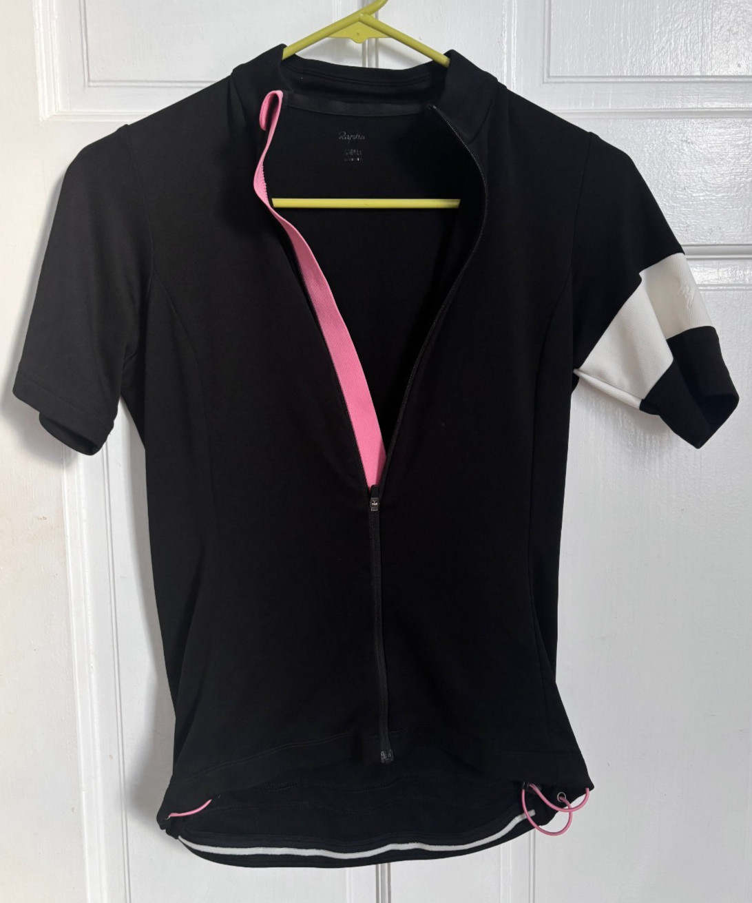 Rapha Women’s Classic Jersey II Black White Pink Zip Up Top Shirt Racing Small S