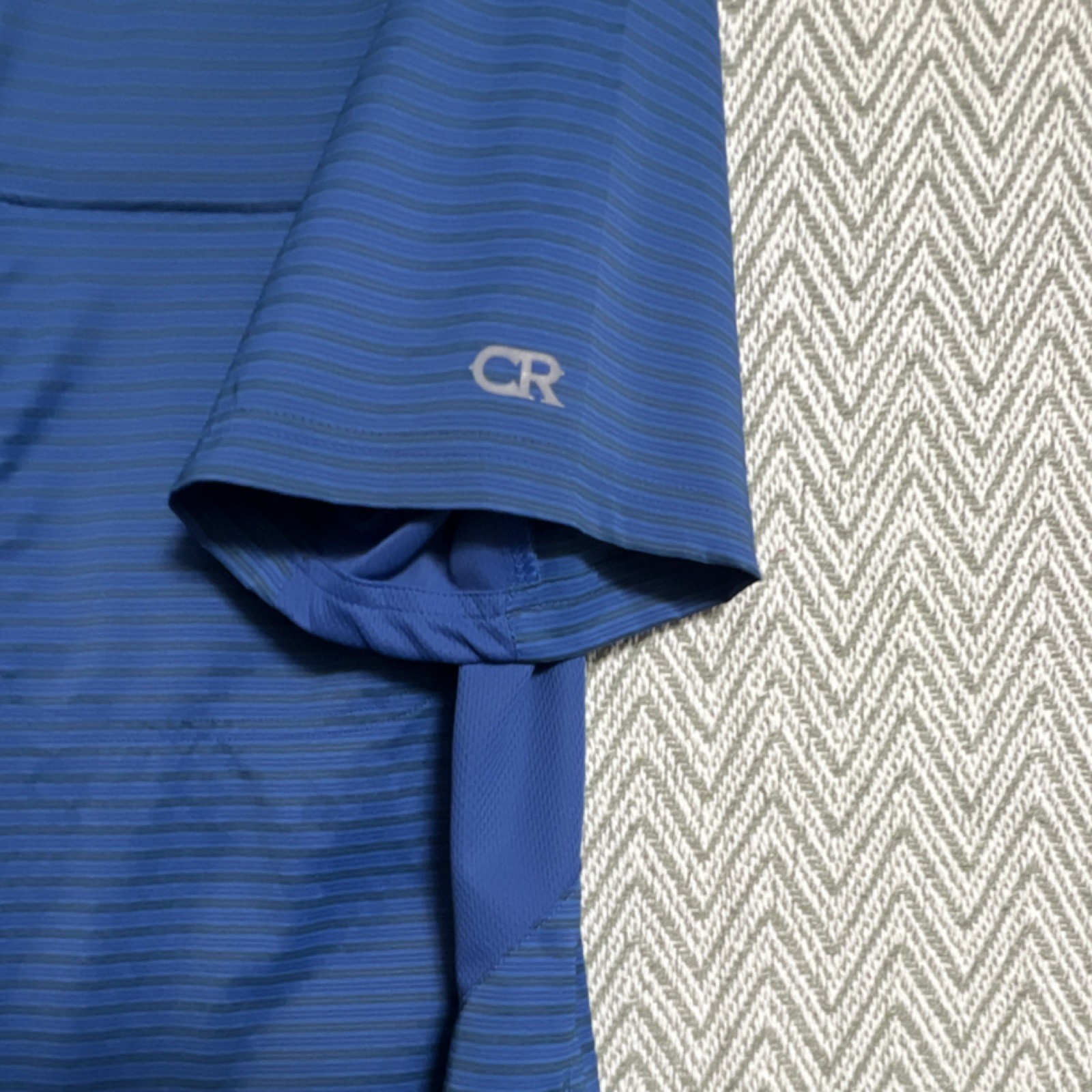 Club Ride Blue Striped Cycling Jersey Shirt Men’s S Short Sleeve Button Front