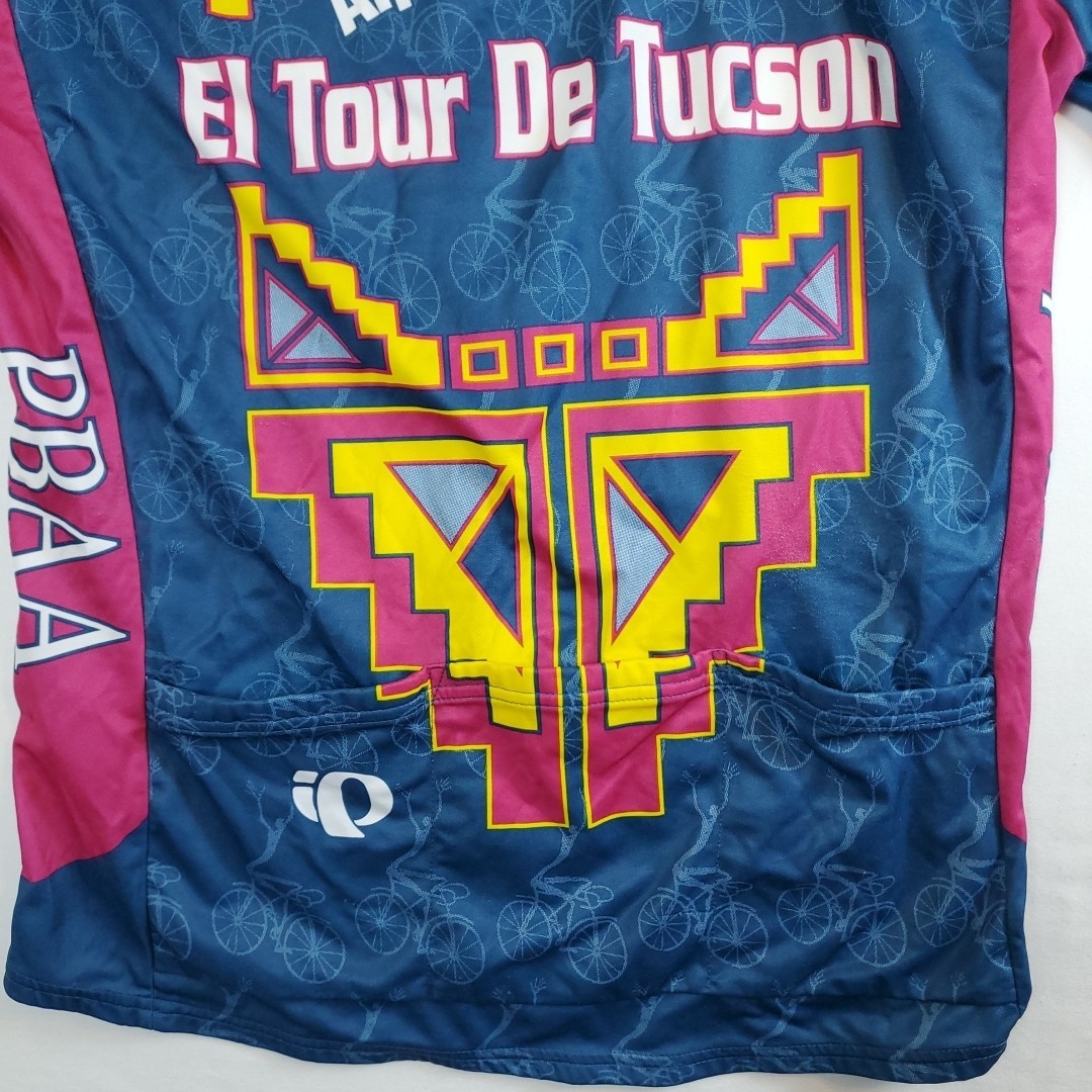 Vintage 90s Y2K Pearl Izumi El Tour De Tucson Cycling Jersey XL USA 3/4 Zip Top