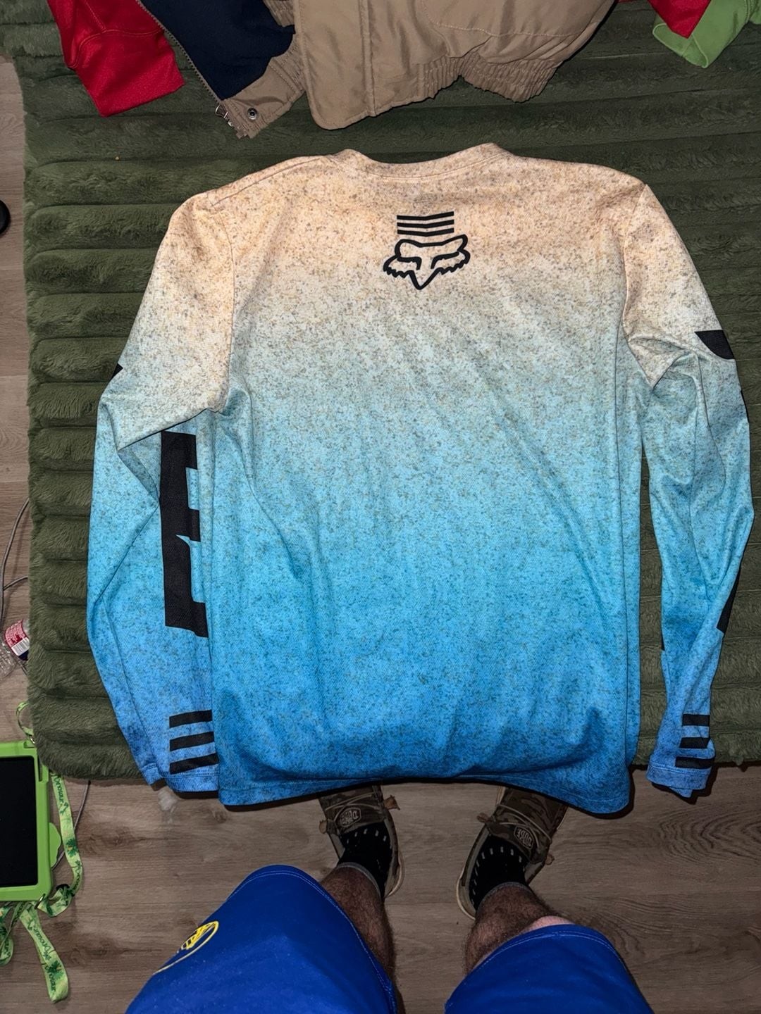 Fox Racing Airline Reepz Motocross Jersey Blue/Tan Ombre