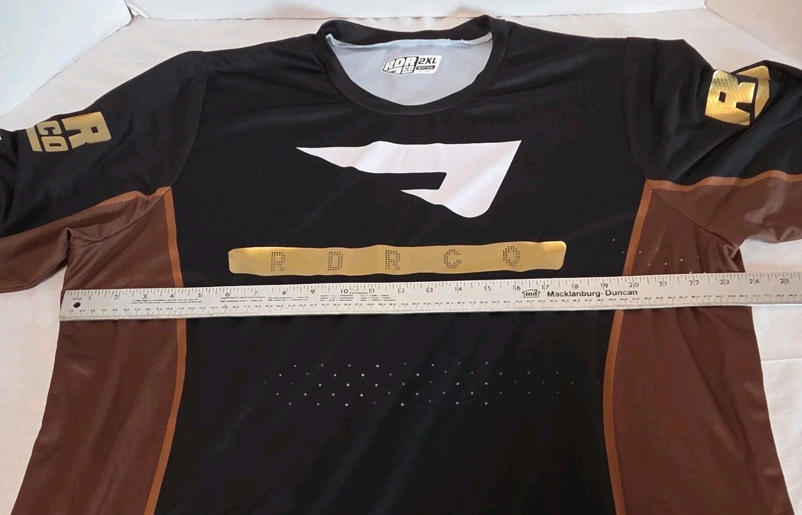 RDRCO Breathable Racing Jersey T-Shirt 2XL Black/Brown Long Sleeve Polyester