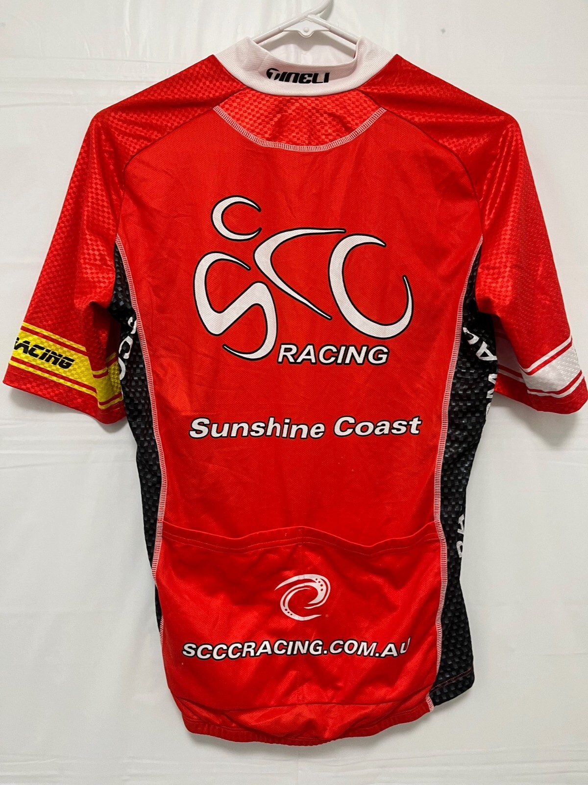Cycling jersey SCCC Racing Sz L Short Sleeve Men/Women Rear Pockets Full Zipper