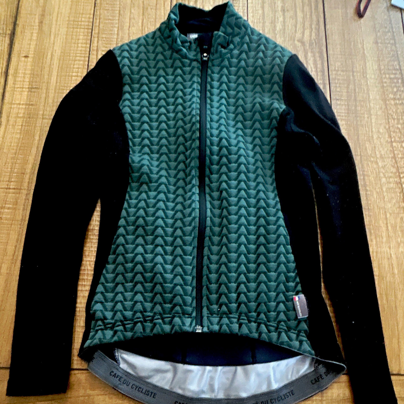 Café du Cycliste Côte d’Azur Women’s Cycling Jersey Full Zip S Green/Black