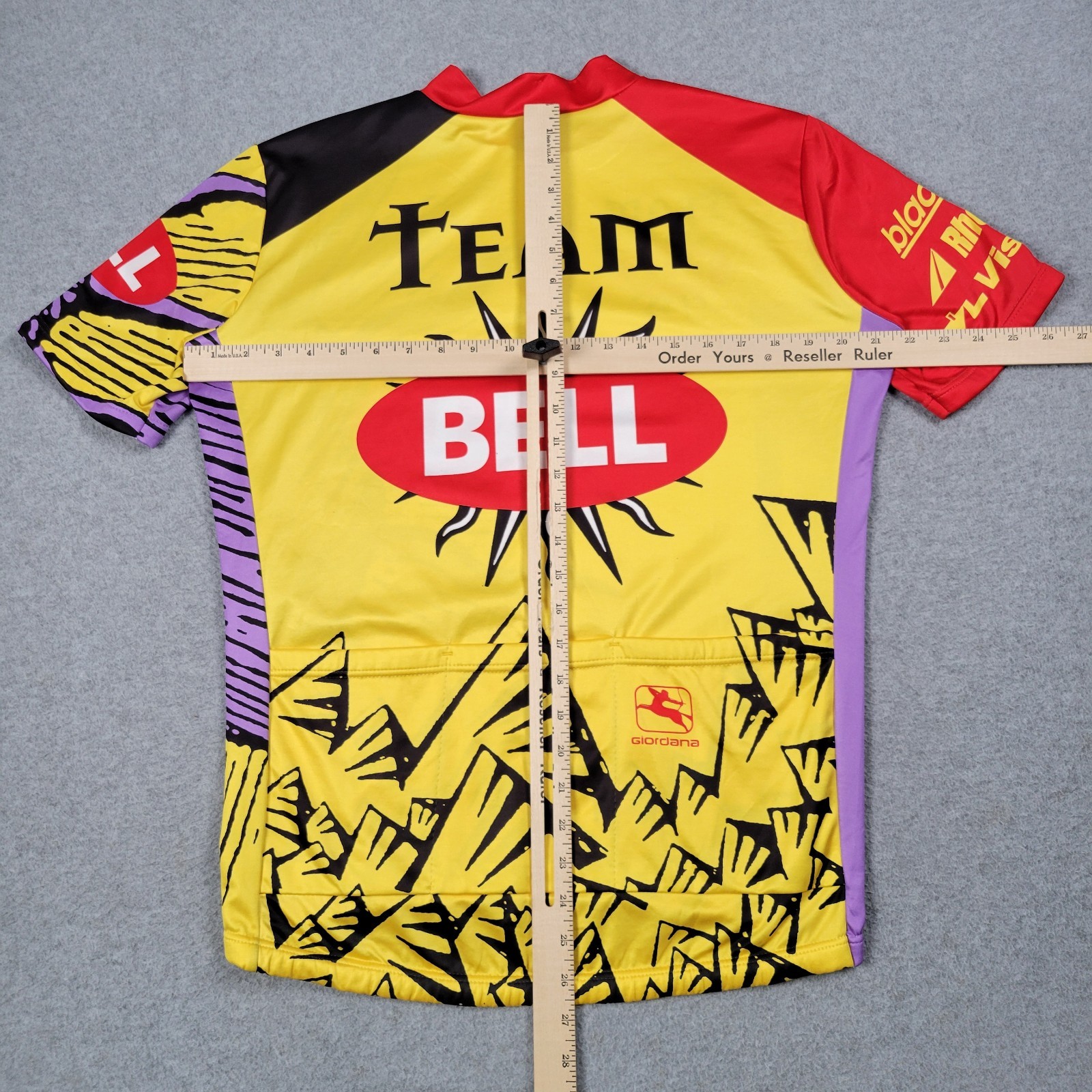 Giordana Cycling Jersey Men 2XL Team Bell Center Big Logo Geometric Colorful