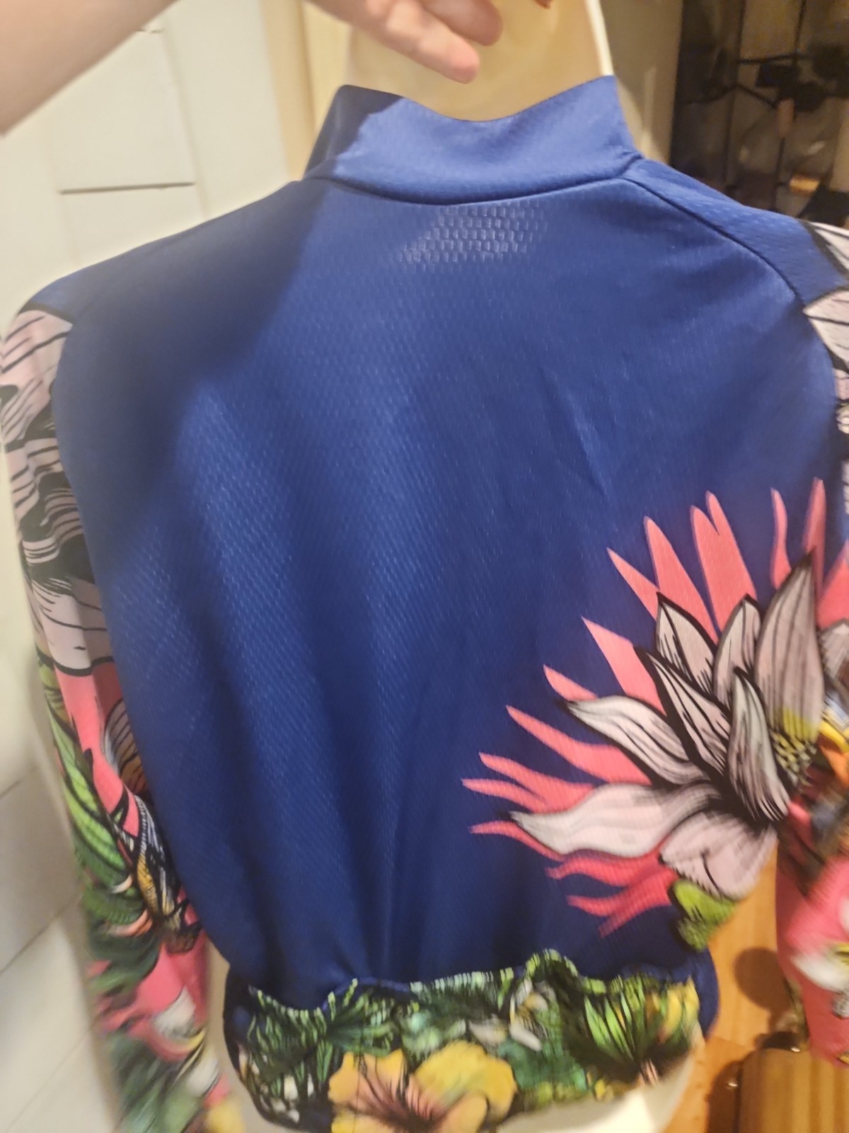 Women’s Cycling Top Jersey Tropical Floral Full Zip Size XL