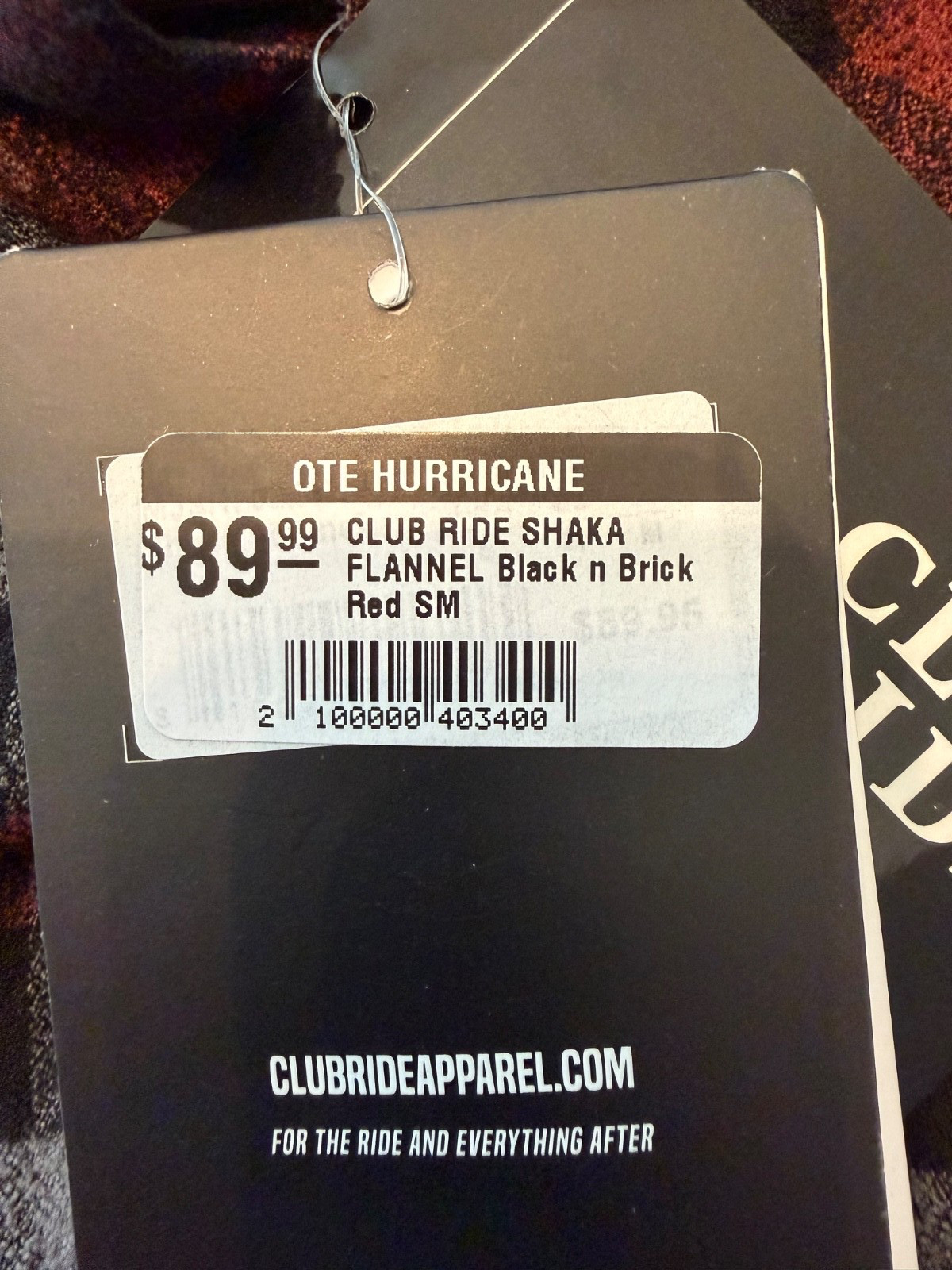 Club Ride Shaka Flannel Shirt, small, never worn, w/ tags