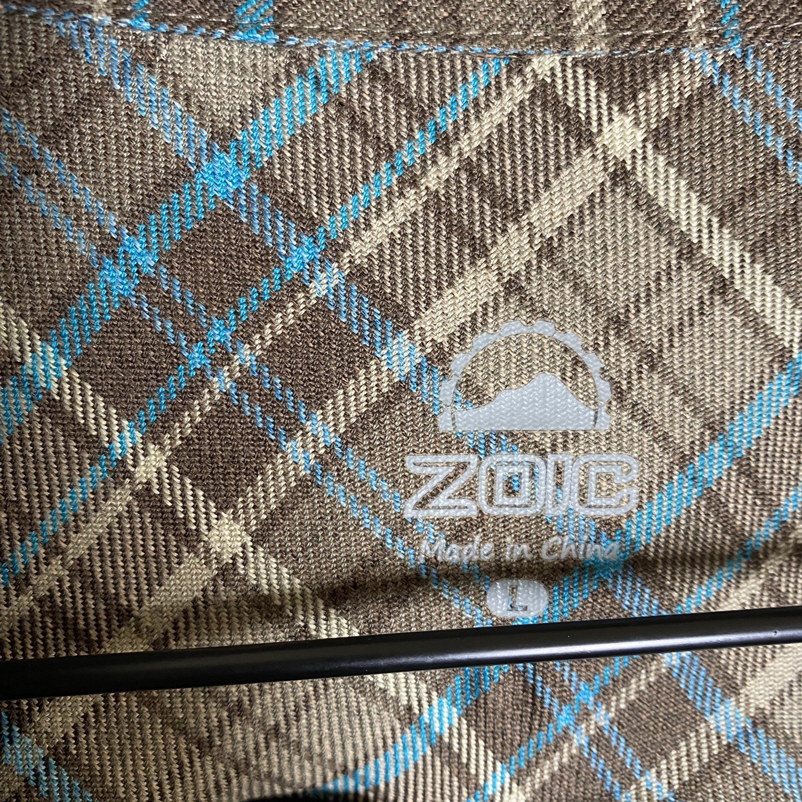 Zoic Plaid Flannel Style Cycling Button Down Jersey Lonc Sleeve Shirt Pockets L