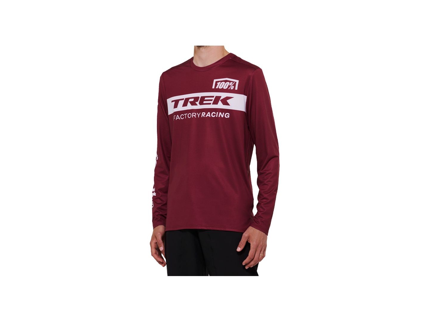 100% Trek Factory Racing Long Sleeve MTB Jersey S Dark Red