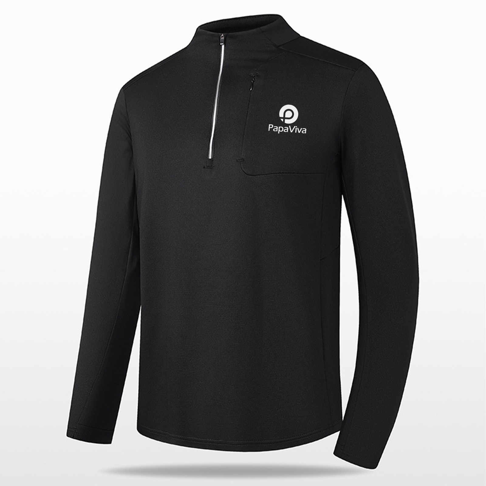 PapaViva Men’s Half Zip Stand Collar Long Sleeve Sports jerseys Outdoor Casual