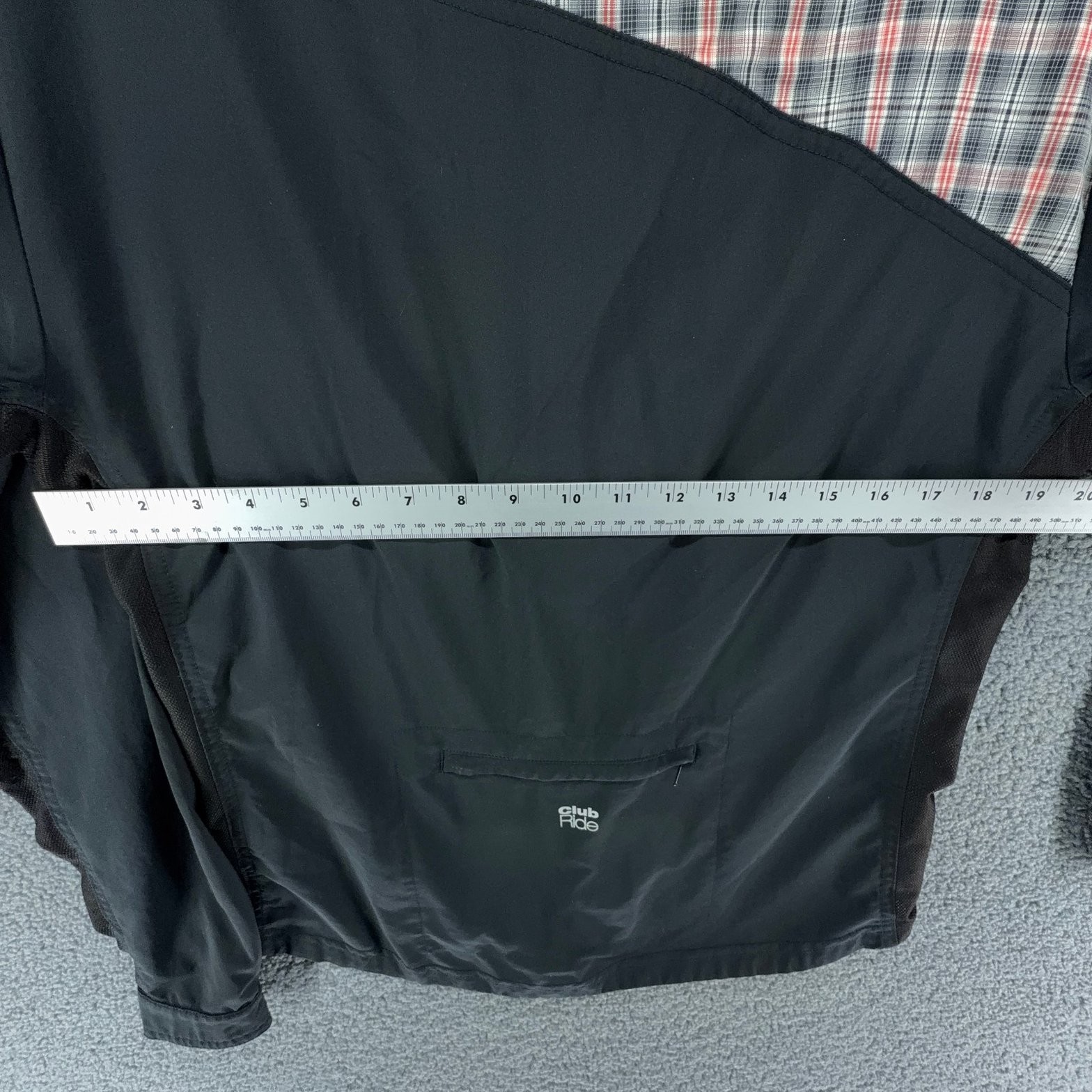 Club Ride Shirt Mens S Black Plaid Stretch Button Front Cycling Outdoor Hiking