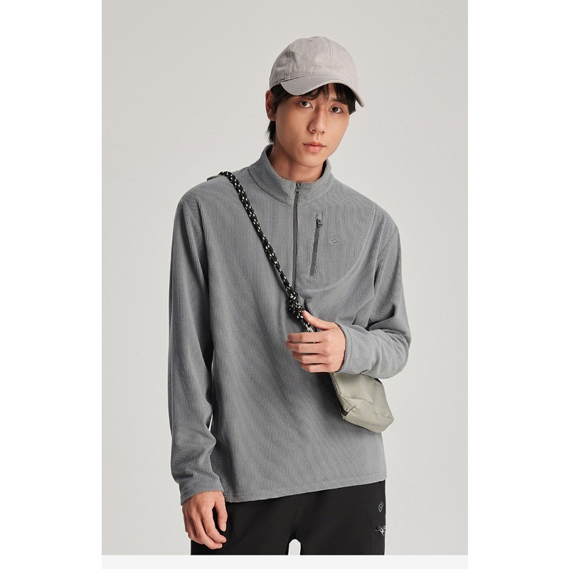High Quality Solid Color Men’s Half Zip Sweatshirts Women’s Fleece Undershirts
