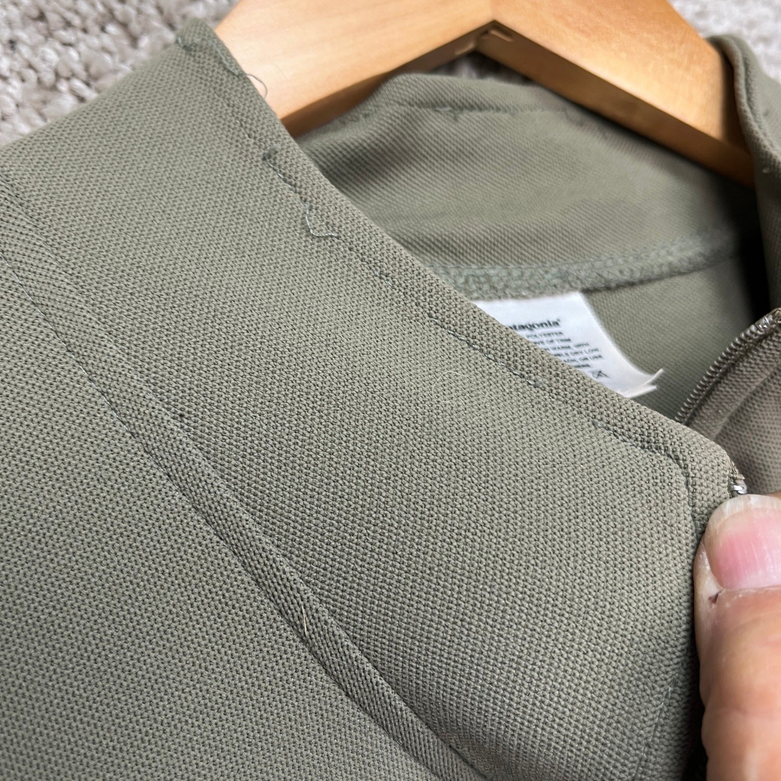 VTG Patagonia Cycling Jersey Womens Medium Olive Green 1/4 Zip Long Sleeve USA
