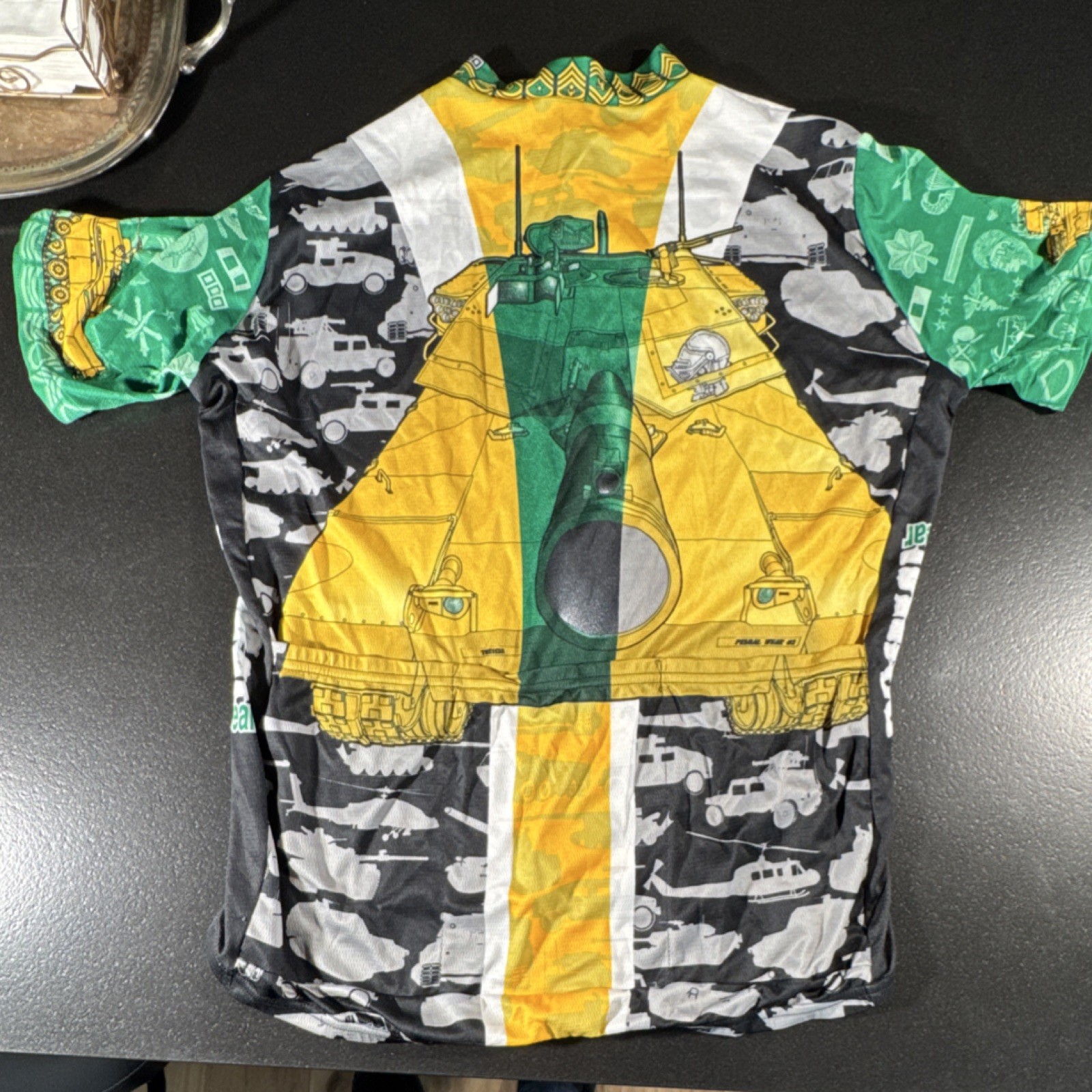 Primal Military Men’s Cycling Jersey Short Sleeve Green Yellow Black