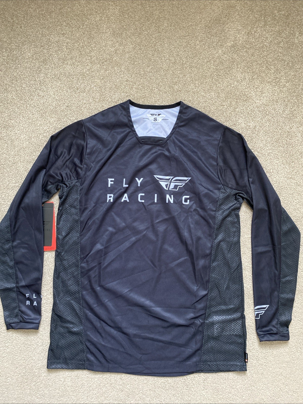Men’s Fly Racing Size S Black Radium Long Sleeve Jersey NWT