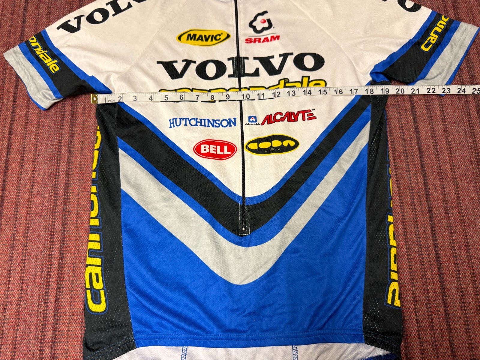 MENS VINTAGE LIGHTLY WORN CANNONDALE VOLVO 3/4 ZIP CYCLING JERSEY SIZE LARGE